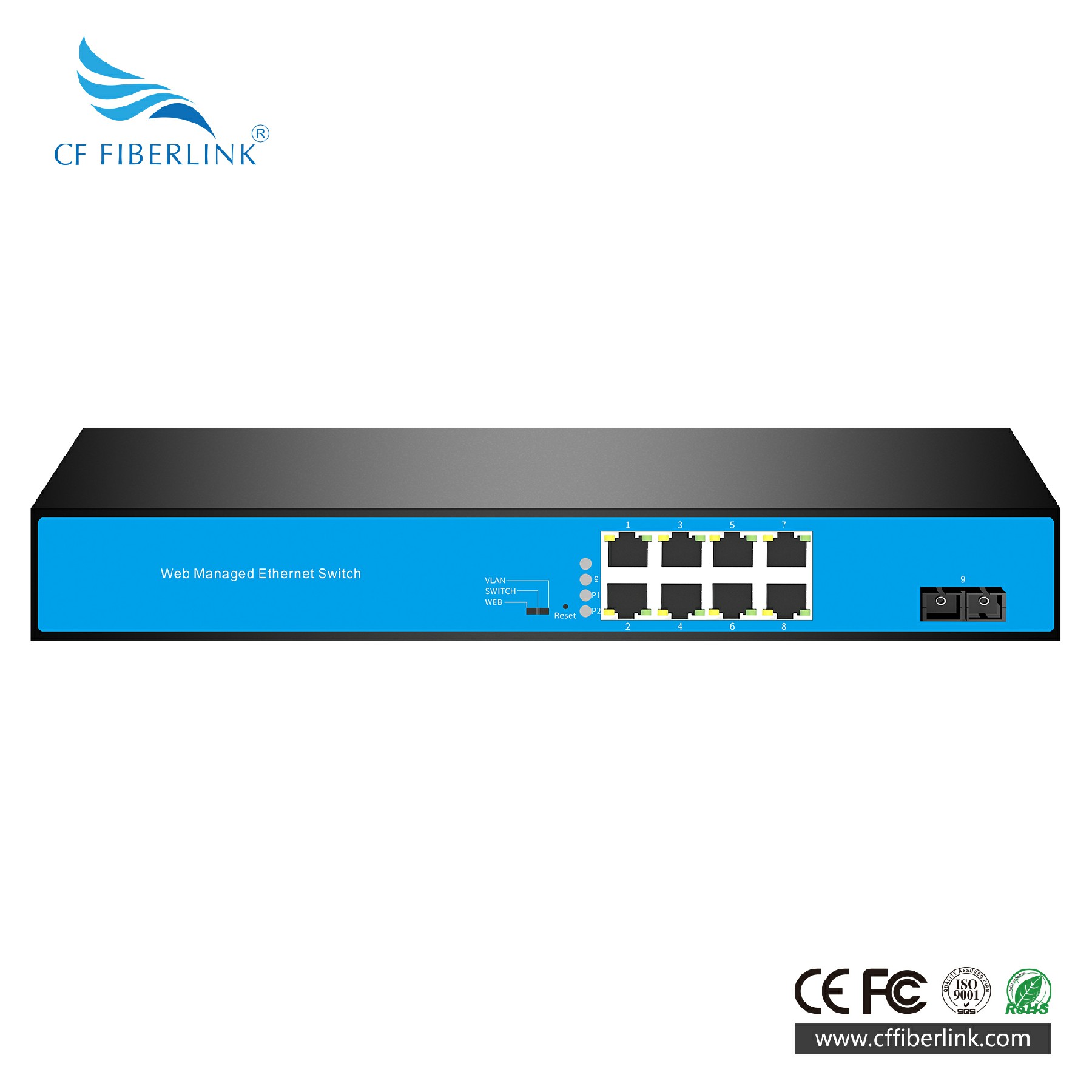 L2Web管理1光8电单模双纤 